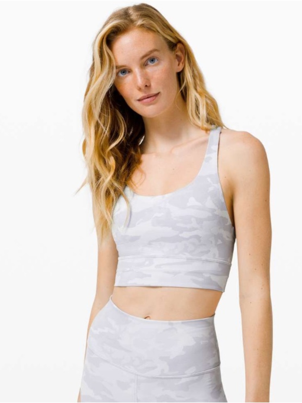 Lululemon energy sports Bra camouflage  white/grey size 4